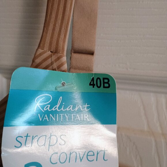 Vanity Fair Radiant Bra, 2 Way Convertable Straps, 40B, Tan, New W Tags - Picture 4 of 5